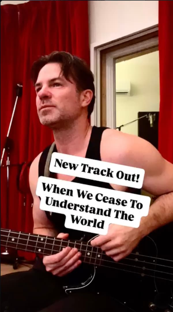 David recording bass in the studio